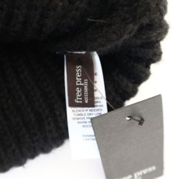 NEW Free Press Beanie Hat Black Red Wine Turquoise - Picture 7 of 8